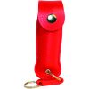 Pepper Shot 1.2% MC 1/2 oz pepper spray leatherette holster and quick release keychain red