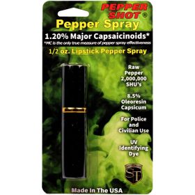 Pepper Shot 1.2% MC 1/2 oz lipstick pepper spray black