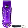 Pepper Shot 1.2% MC 1/2 oz rhinestone leatherette holster and quick release keychain purple