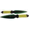 2 Piece Throwing Knife Green Color BioHazard