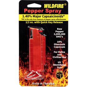 Wildfire 1.4% MC 1/2 oz pepper spray hard case with quick release keychain red